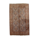 Vintage indian carpet tabriiz handmade 126cm x 188cm 1960s, 1c736