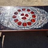 Table basse en céramique et wengé de style mid-century attribuée à Belarti Belgique 1970