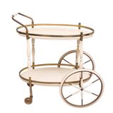 Oval shaped glass tops serving trolley Italy 1950s