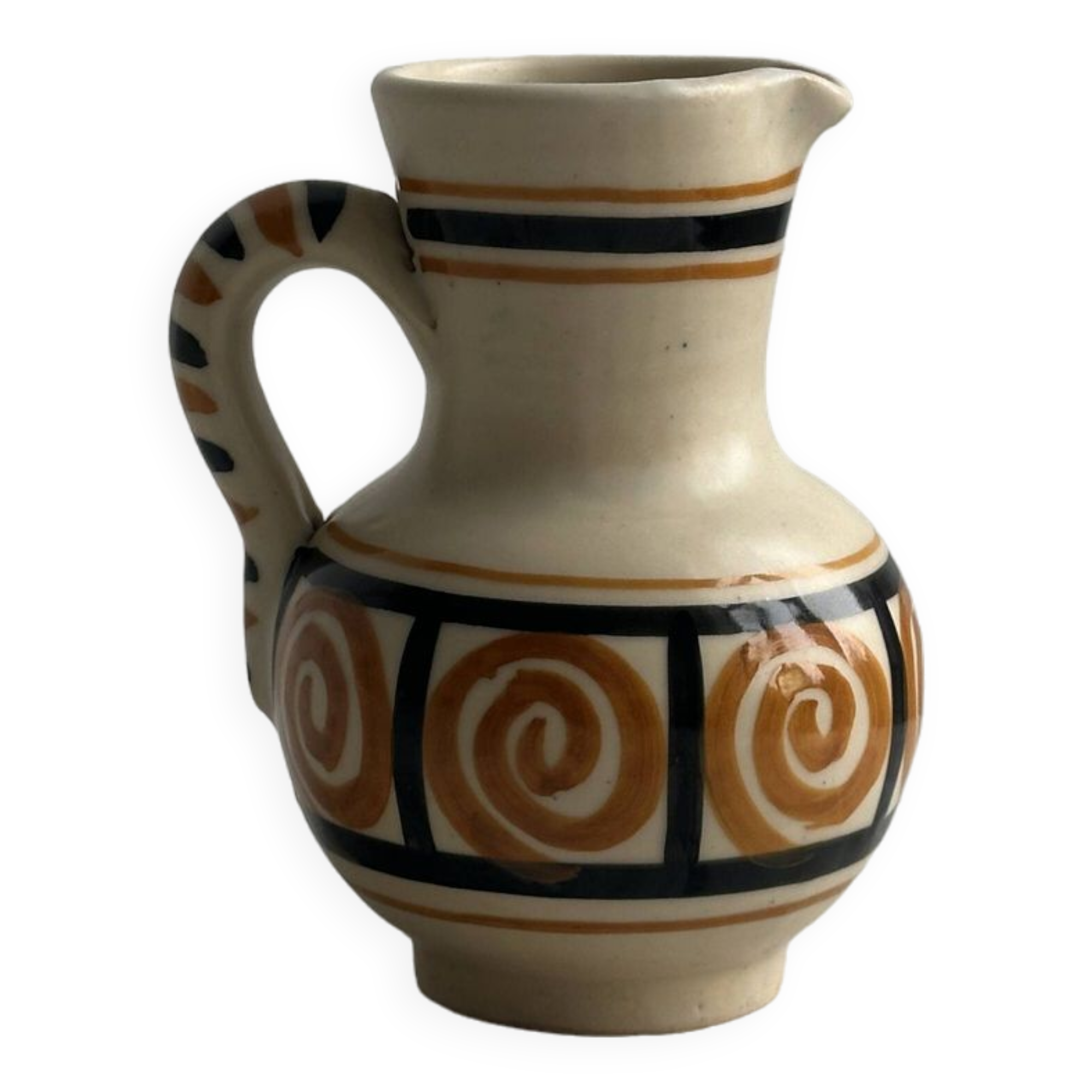Small pitcher - hand painted ceramic milk jug from Spain.