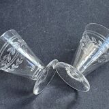 6 port glasses – guilloché crystal – art deco