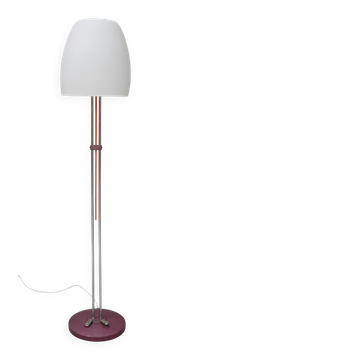 Lampadaire en métal chromé et opaline triplex par Lidokov, ex-Tchécoslovaquie
