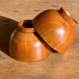 2 bols en bois naturel