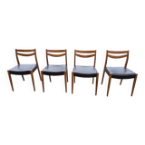 4 chaises vintage bois et skaï années 70