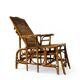 Vintage reclining armchair in rattan and bamboo, French Riviera, year