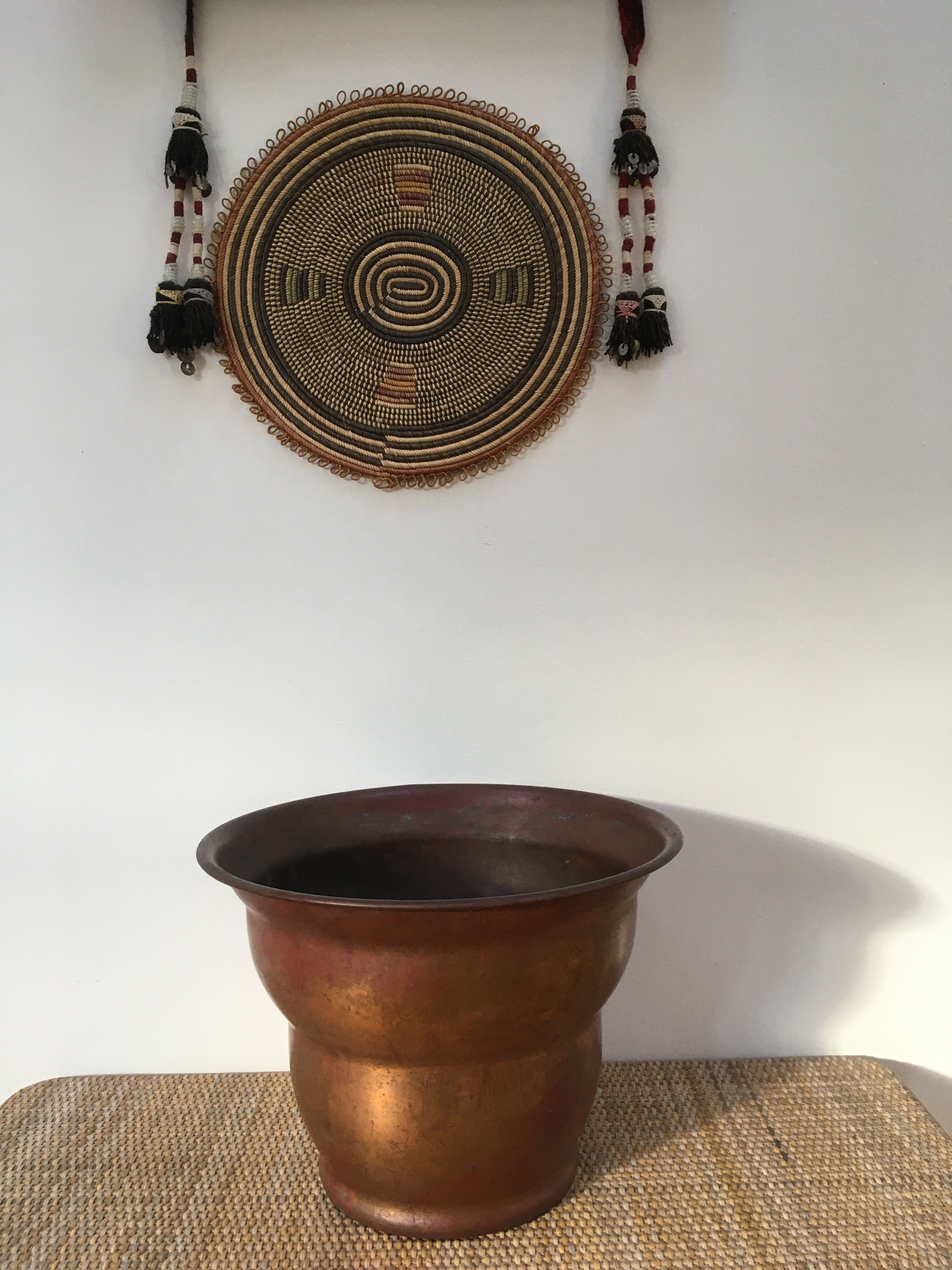 Cache-pot ancien en cuivre