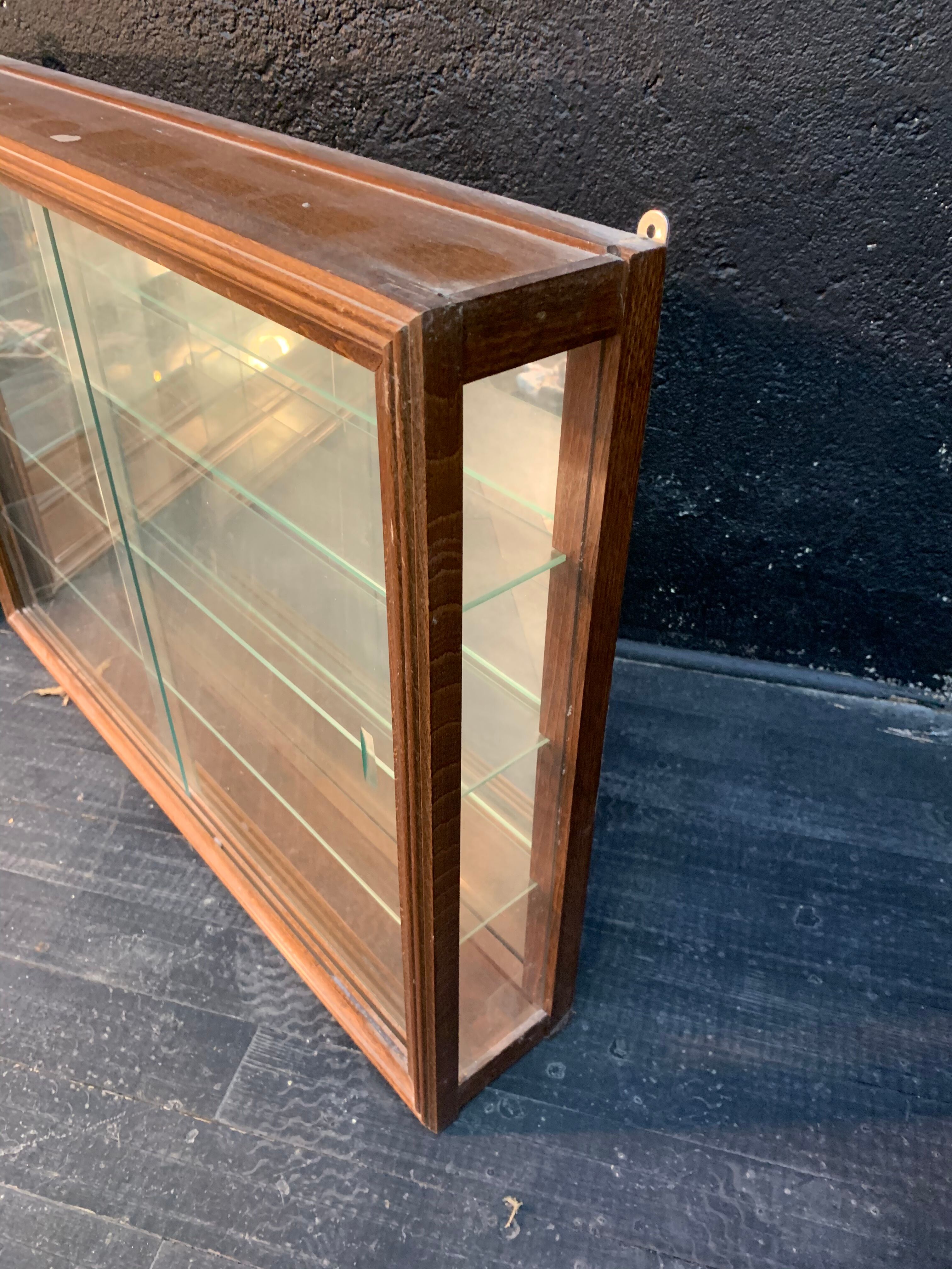 Pair of wooden showcases