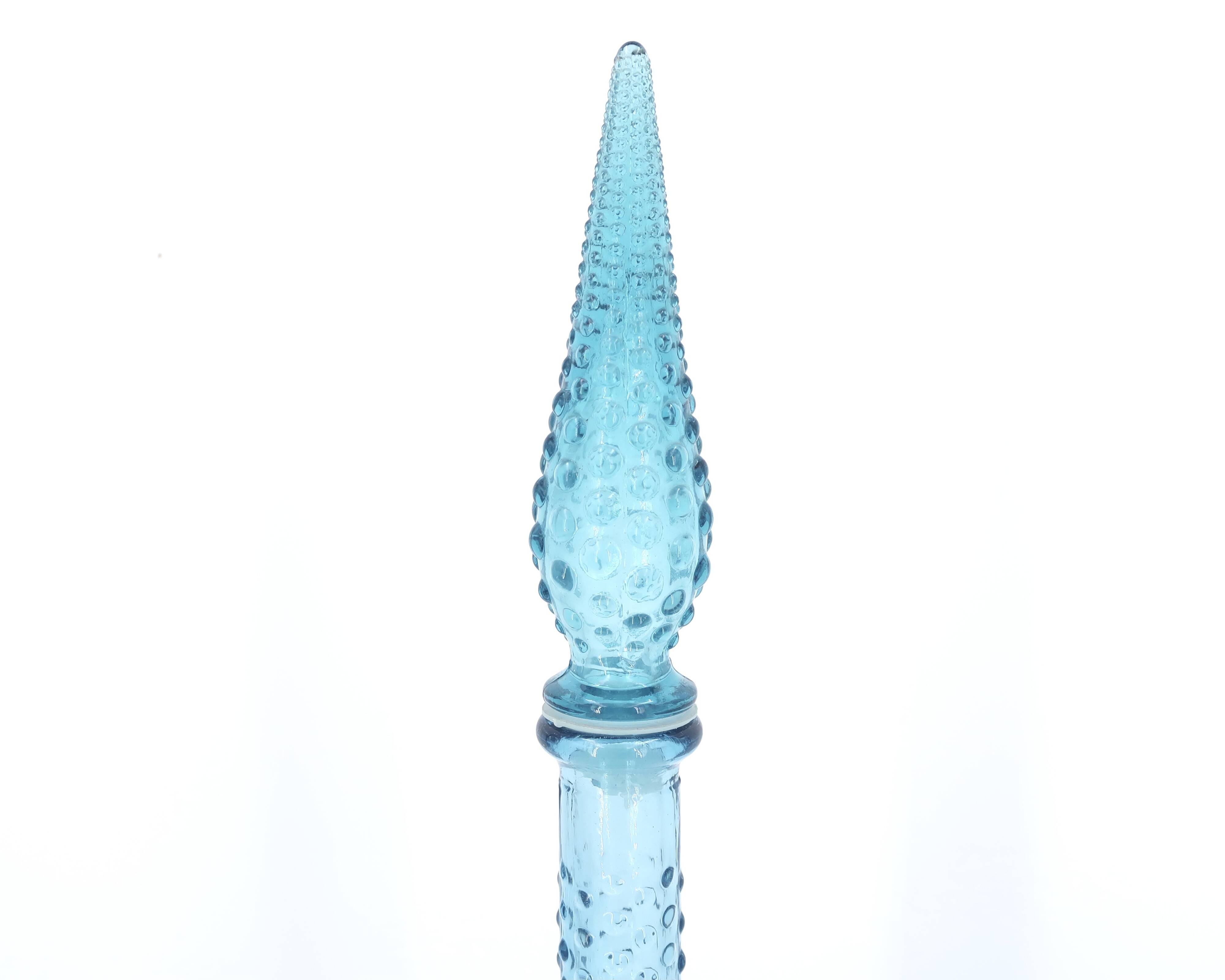 Empoli blue glass bottle, 1960s