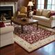 Classic Oriental Carpet Bordeaux & Gold Beige – Élégana red floral pattern