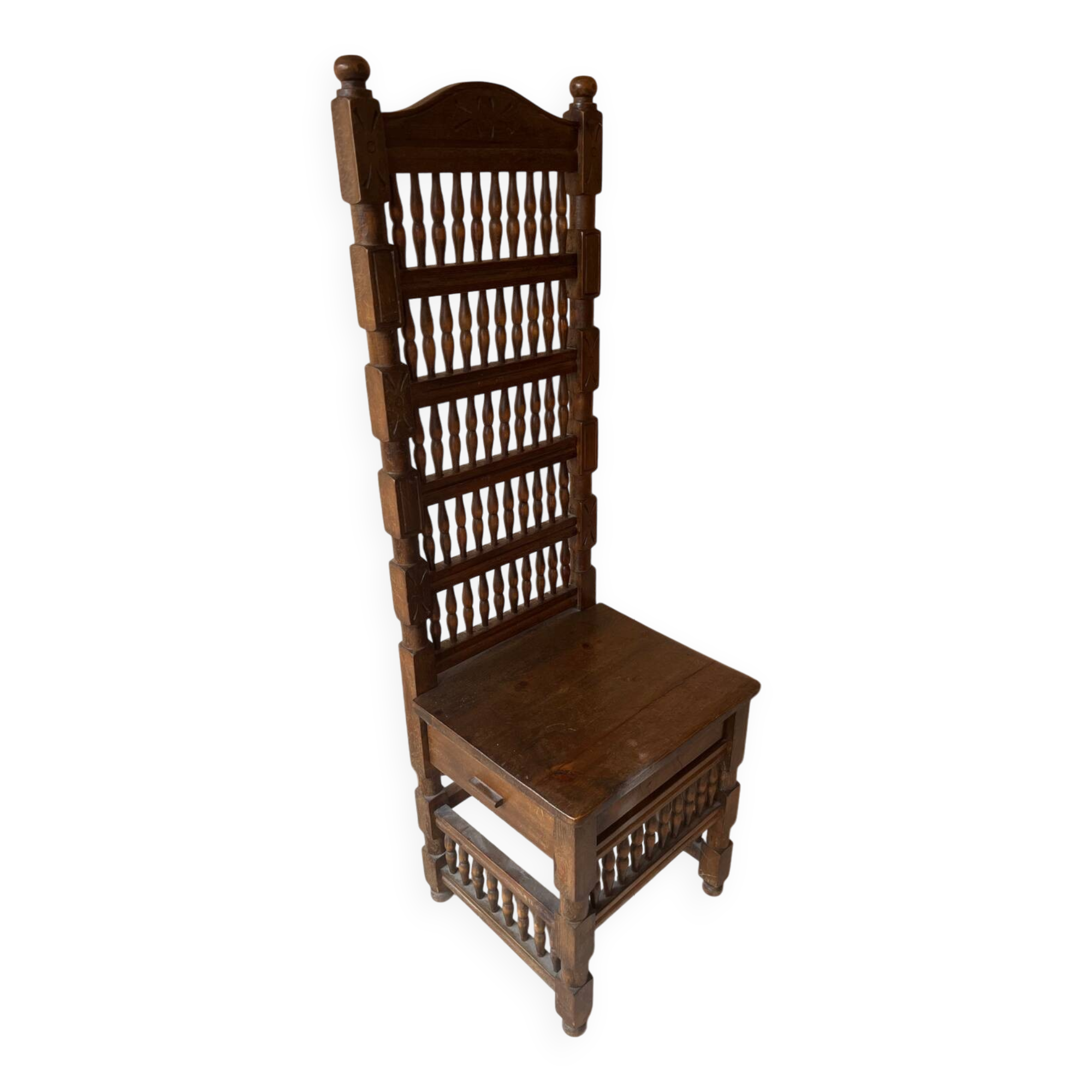 Large 19th century wooden armchair