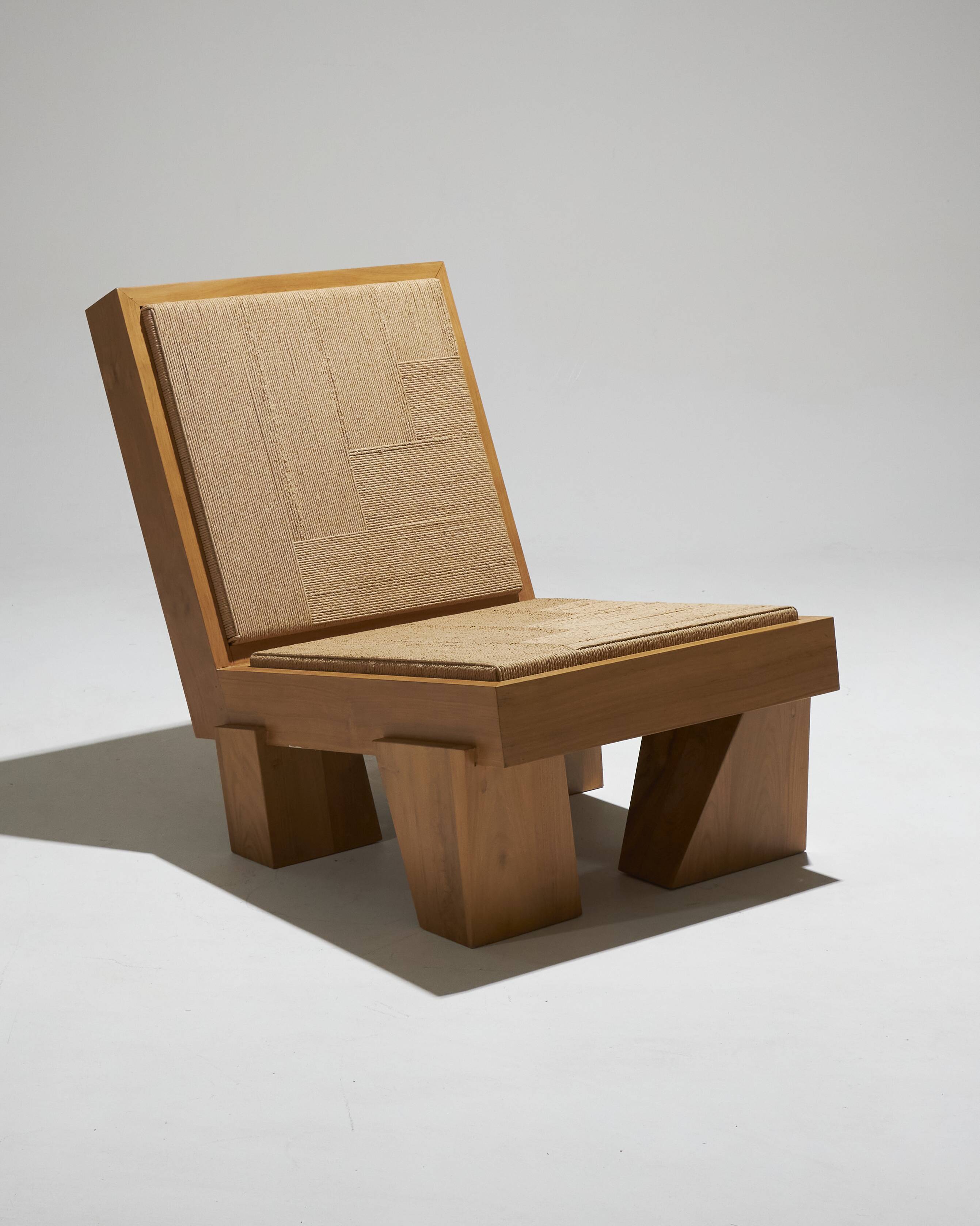 Natural rope block chair