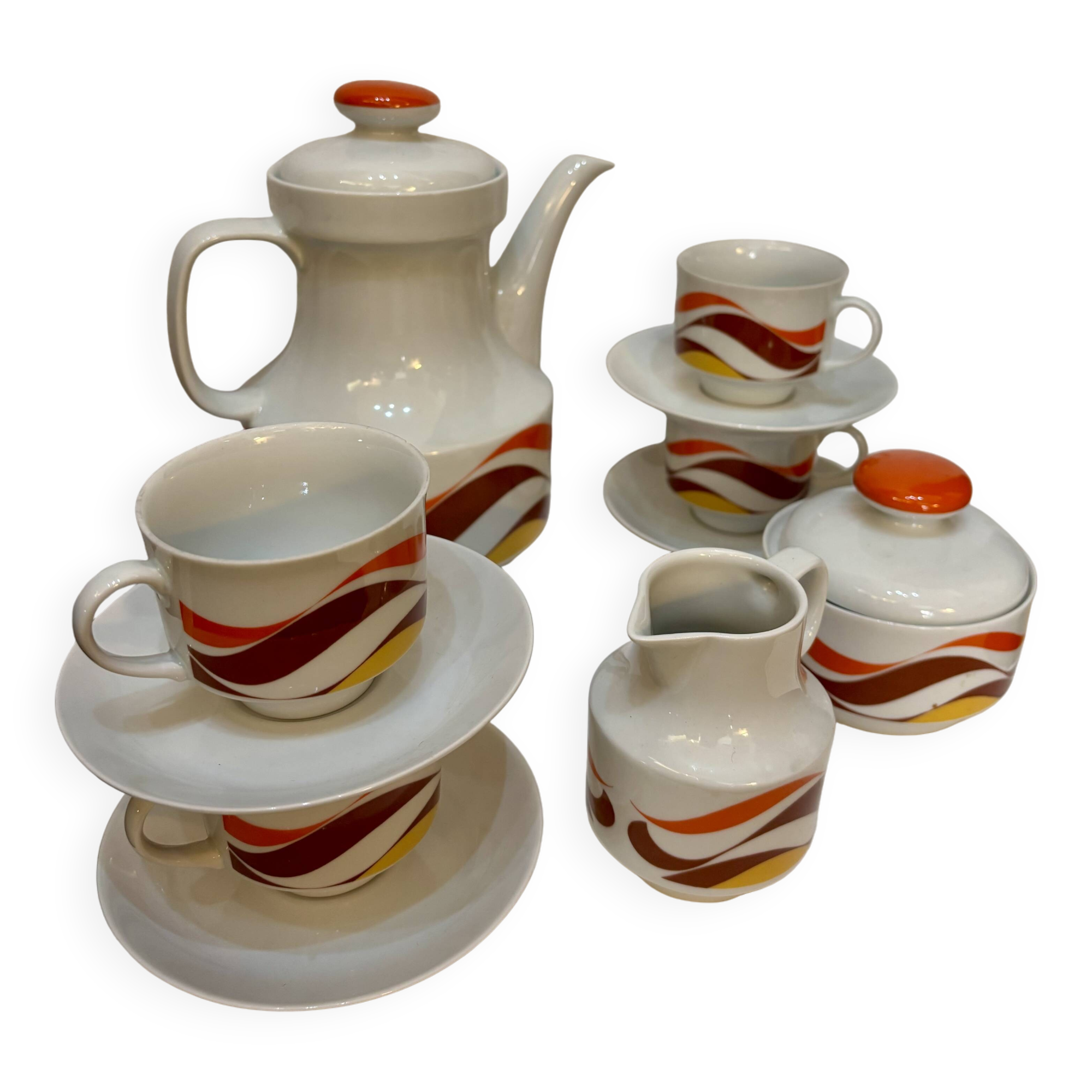 Vintage orange coffee set 1970 Winterling