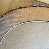 Oval wicker rattan mirror