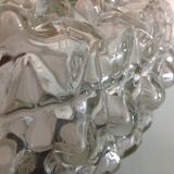 Round ceiling lamp in bubbled glass / vintage 60s-70s