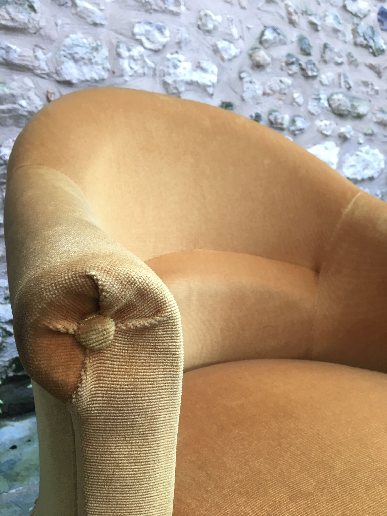 Velvet toad armchair