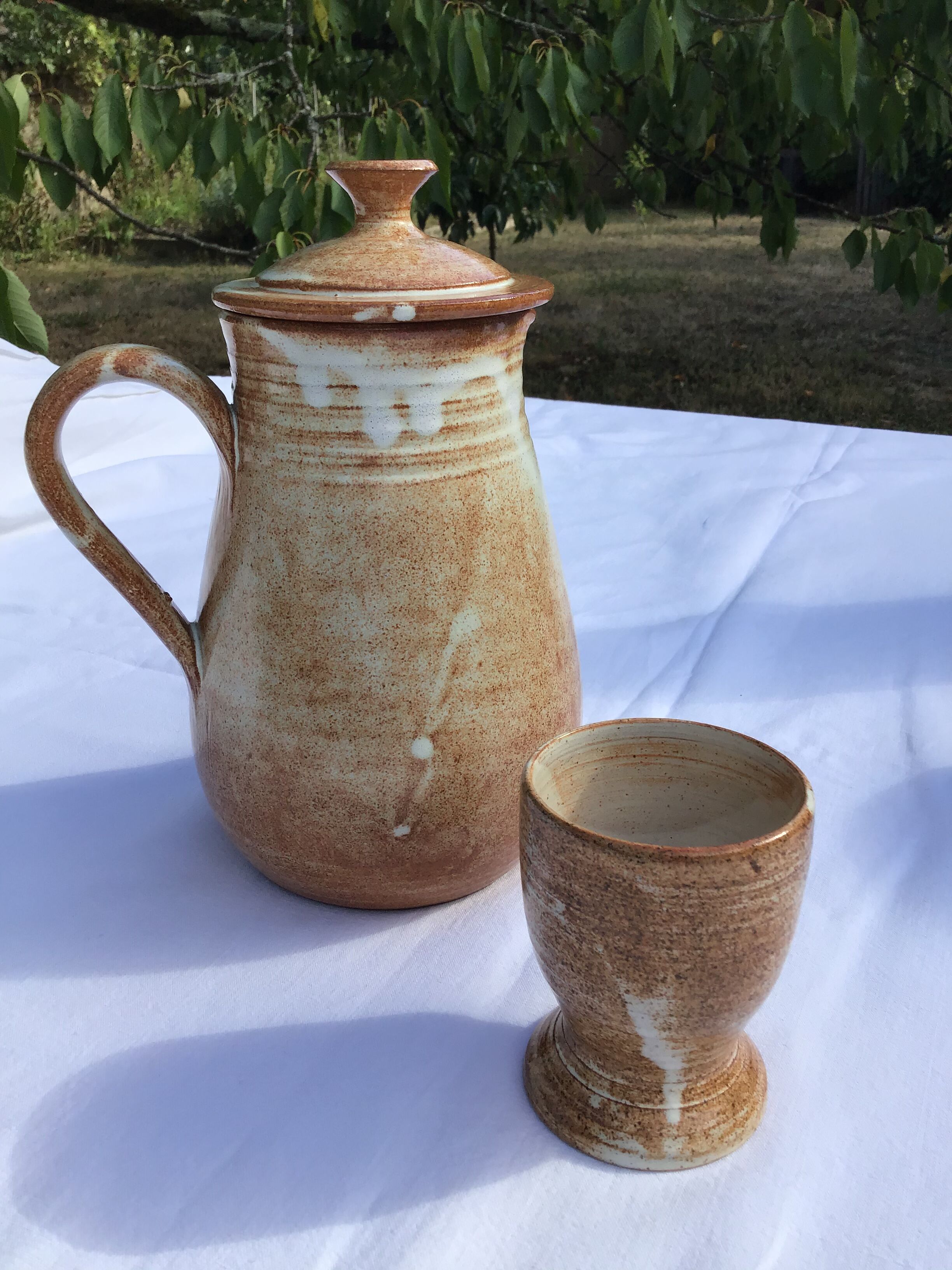 Vallauris coffee maker with sugar and milk pot