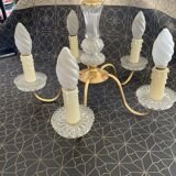 Lustre cinq branches doré laiton