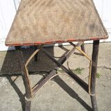 Small old table in rattan wicker