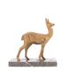 Art Deco gilded doe sculpture on marble base