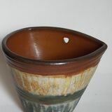 Vase bouquetière cache-pot grès émaillé de bouffioulx signé dubois
