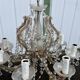 Antique crystal chandelier with 8 lights and drop pendants -