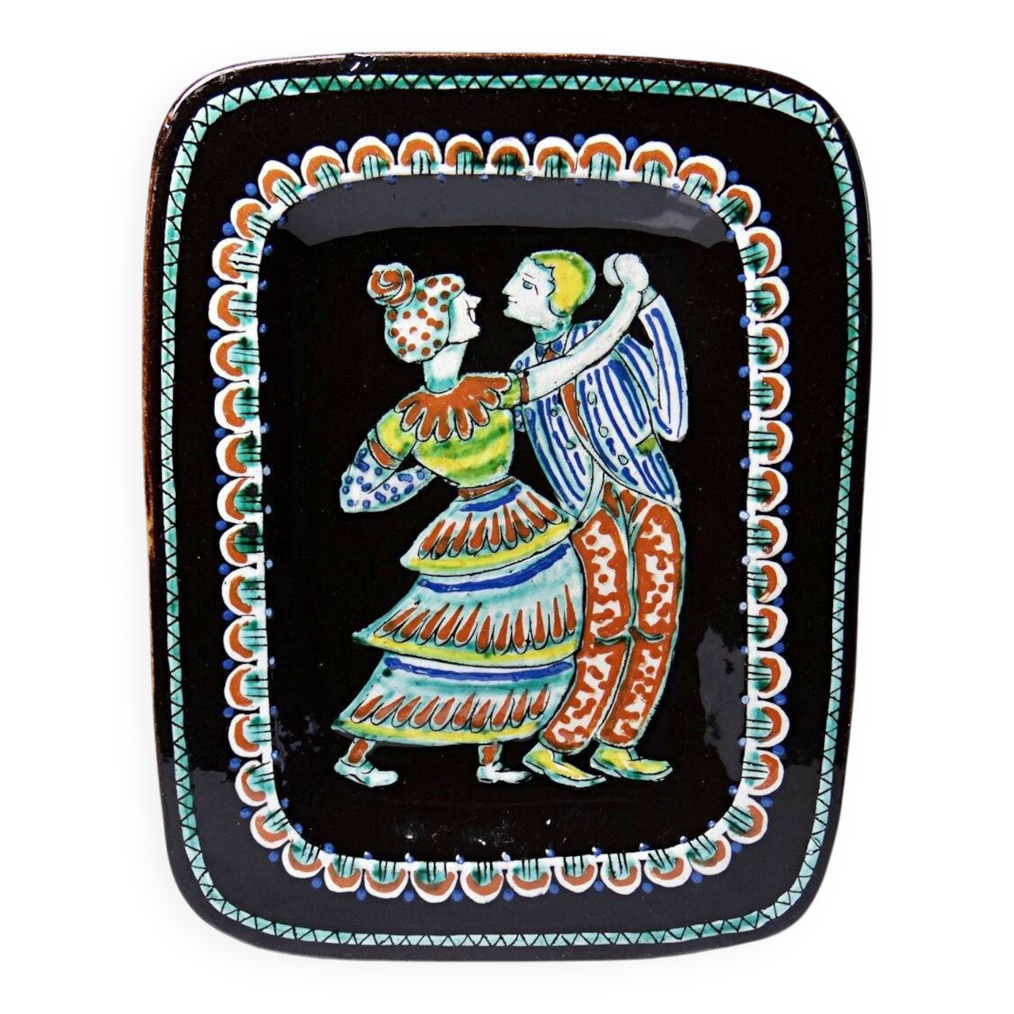 Ashtray, glazed ceramic wall decoration A.D. Schweizer Steffisburg, circa 1960