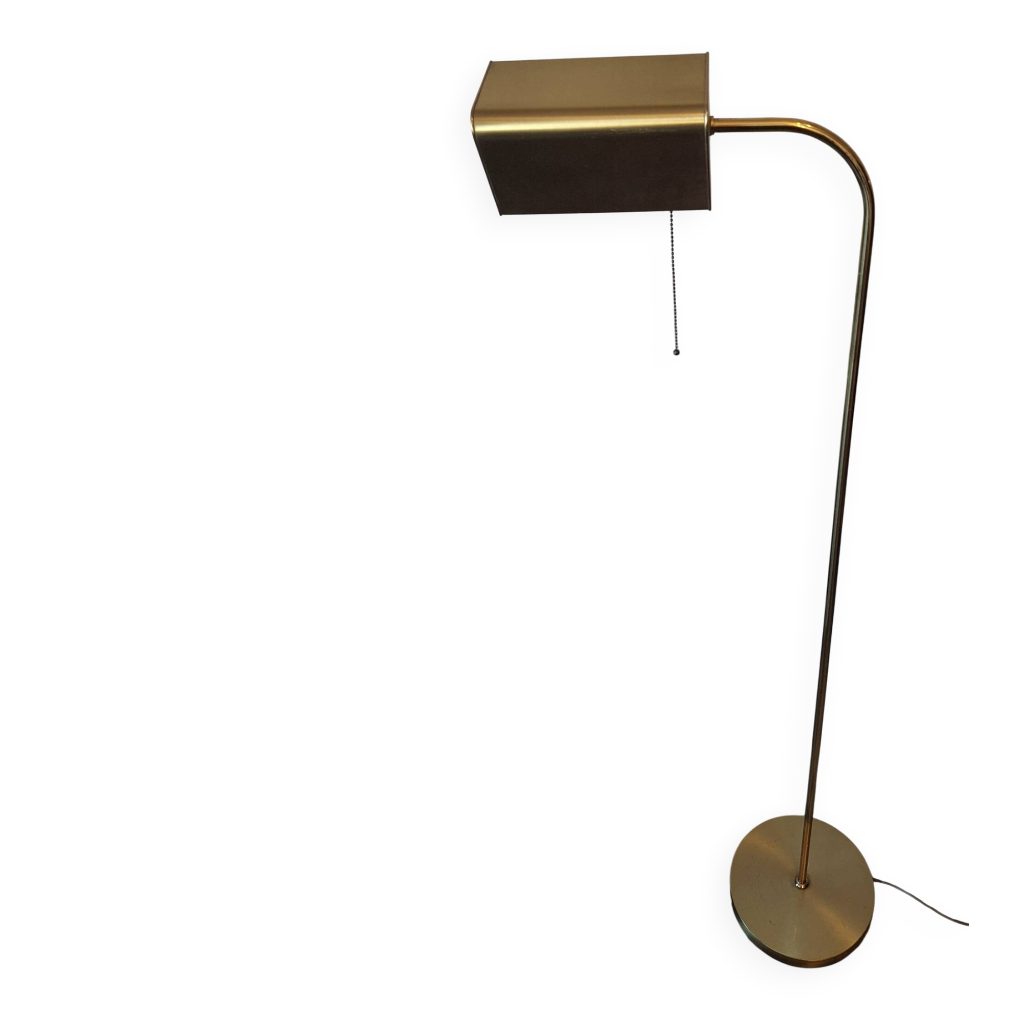 Mid century brass banker's adjustable floor lamp, 1970s