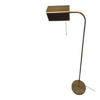 Mid century brass banker's adjustable floor lamp, 1970s