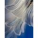 Contemporary Diamanted Transparent “Selle-Petali ” Murano Glass Wall Sconce