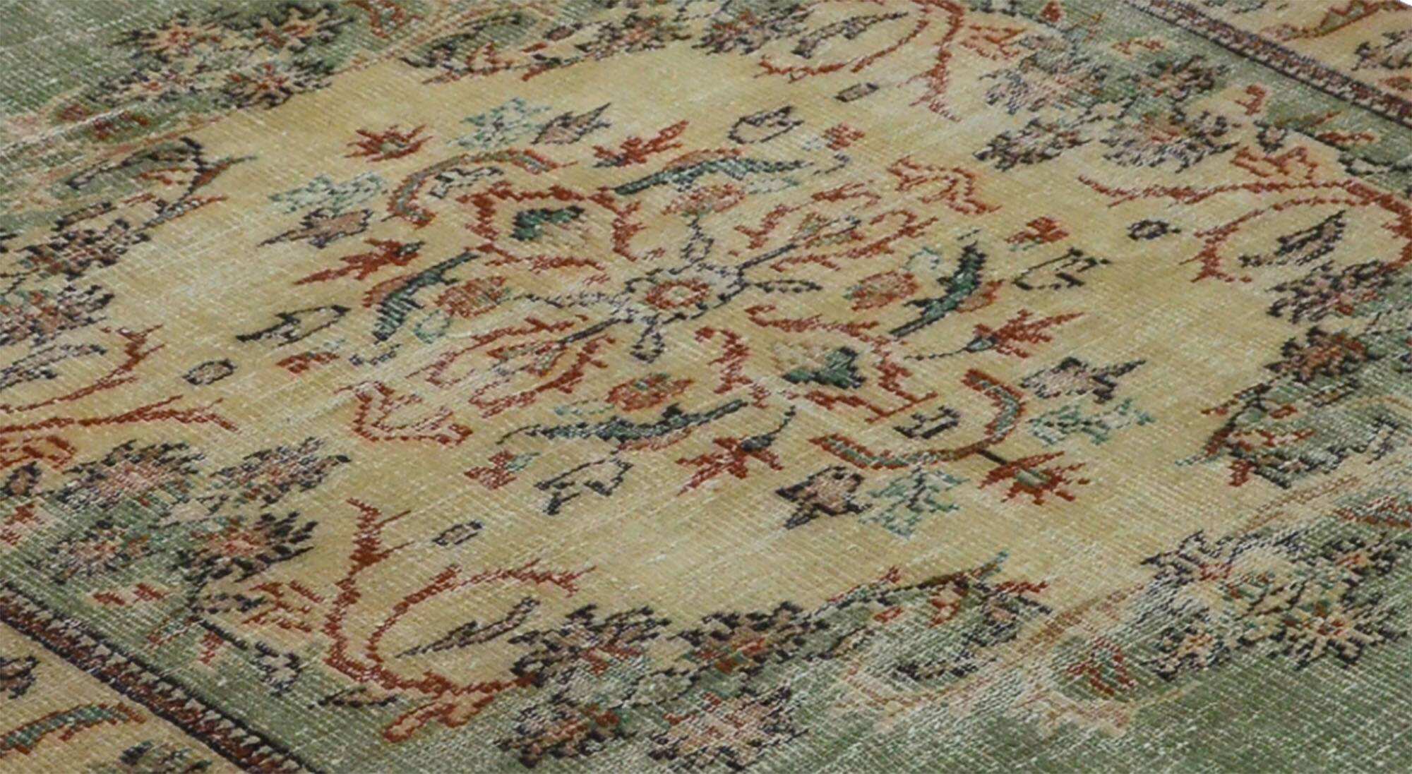 One-of-a-kind turkish handwoven vintage rug - rustic vintage charm 255x 165