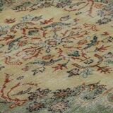 One-of-a-kind turkish handwoven vintage rug - rustic vintage charm 255x 165