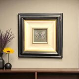 Pastel, butterfly drawing signed, 20th century frame