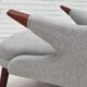 1960s, Danish "Teddy chair" with stool, reupholstered, wool, teak wood.
