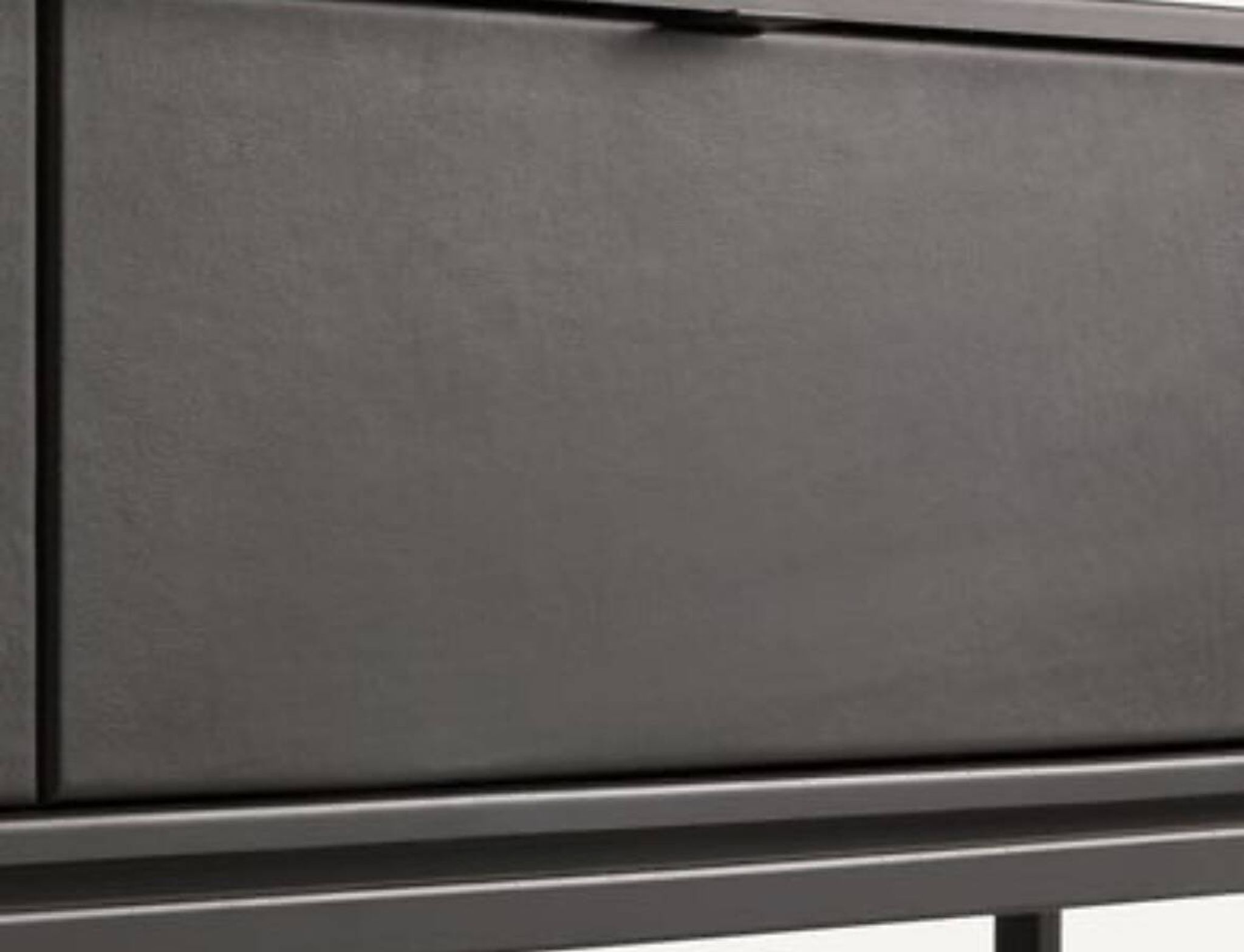 TV cabinet sideboard in metal, steel and leather, Réalto