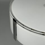 1970s 1980s Ceiling Lamp by Honsel Leuchten Germany in Glass & Chrome