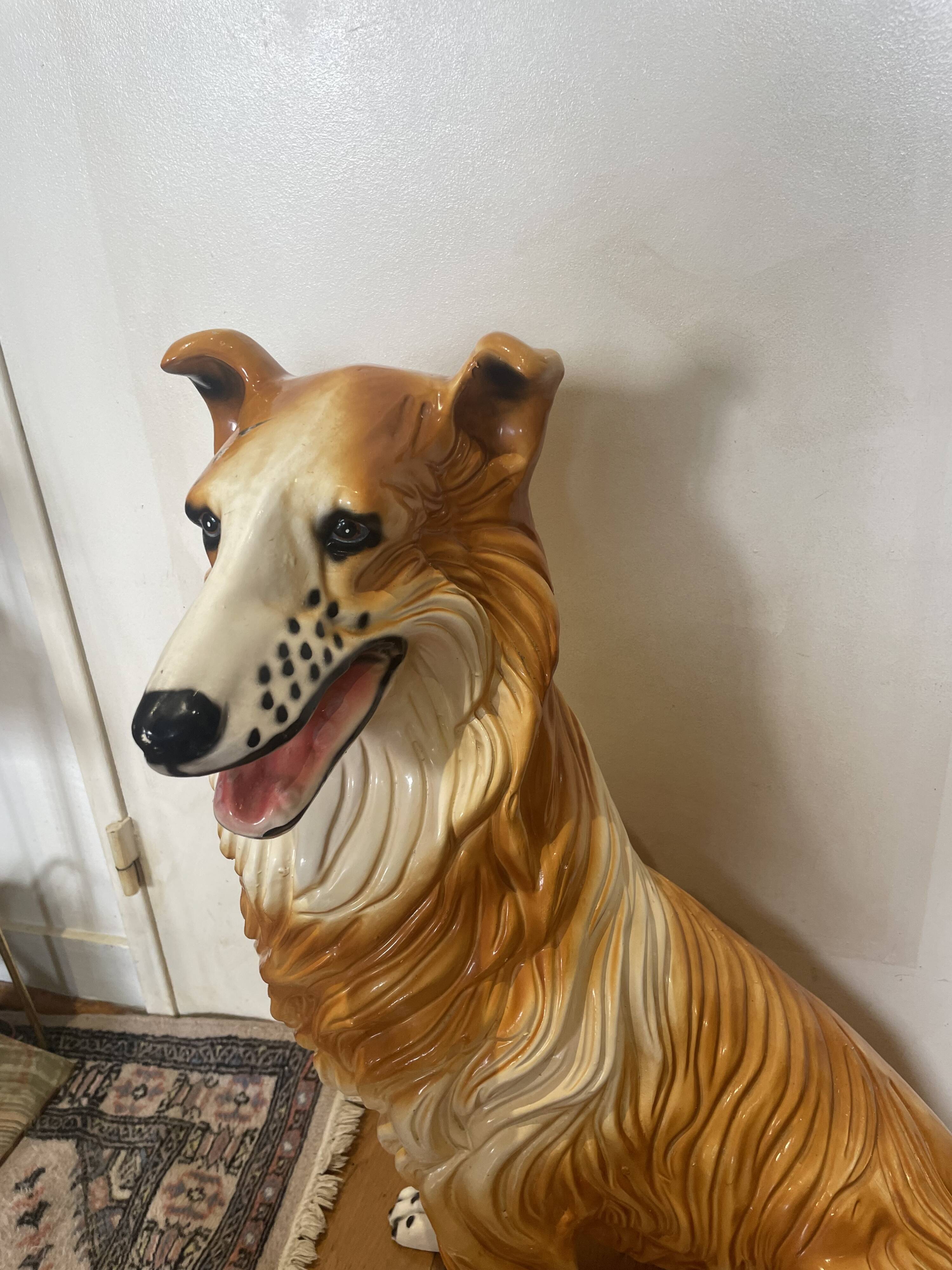 Collie dog sculpture