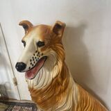 Life-size collie dog sculpture