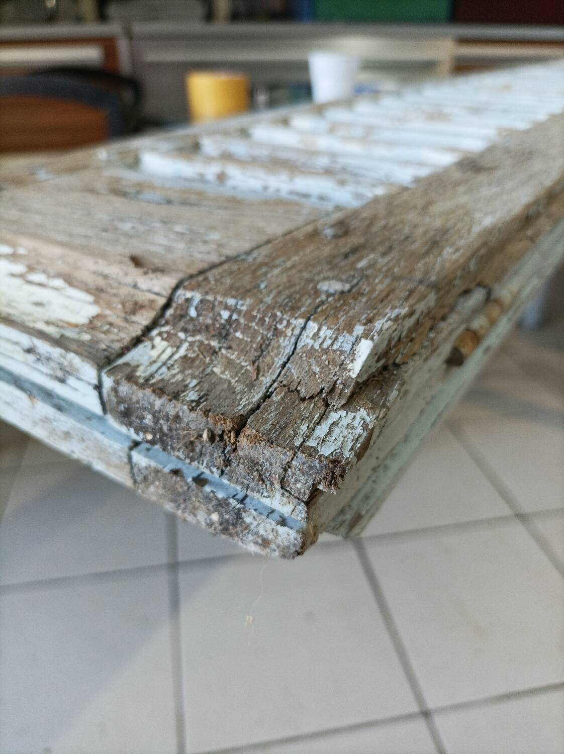 Louvered wooden shutter