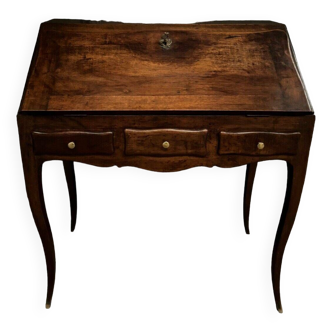 Small speed bump desk in late 19th century walnut secretary desk with drawers