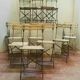 Lot de 40 chaises pliantes en fer et lame de bois XX siècle