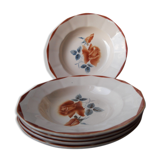 Lot 5 assiettes creuses Digoin