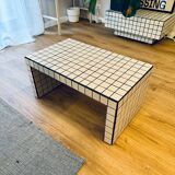 White/grey and black mosaic tile coffee table