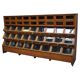 Very large Dutch oak showcase for grocery or haberdashery, 1920s-1930s