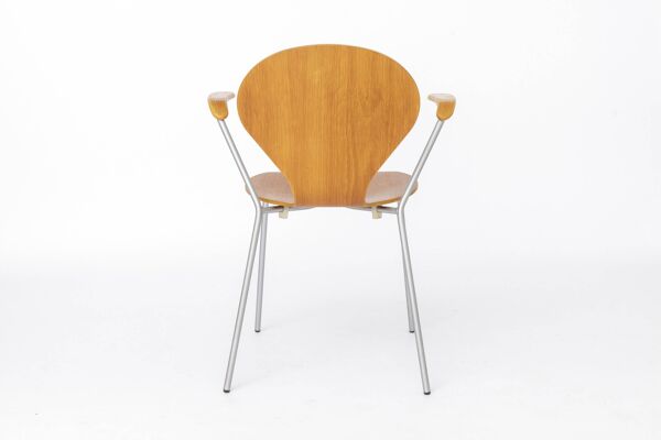 Chaise de bureau vintage en métal et contreplaqué, années 1980 – Chaise de bureau minimaliste