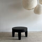 Coffee table en bois massif monoxyle noir