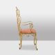 Pair of wrought iron and gilded armchairs, circa 1990