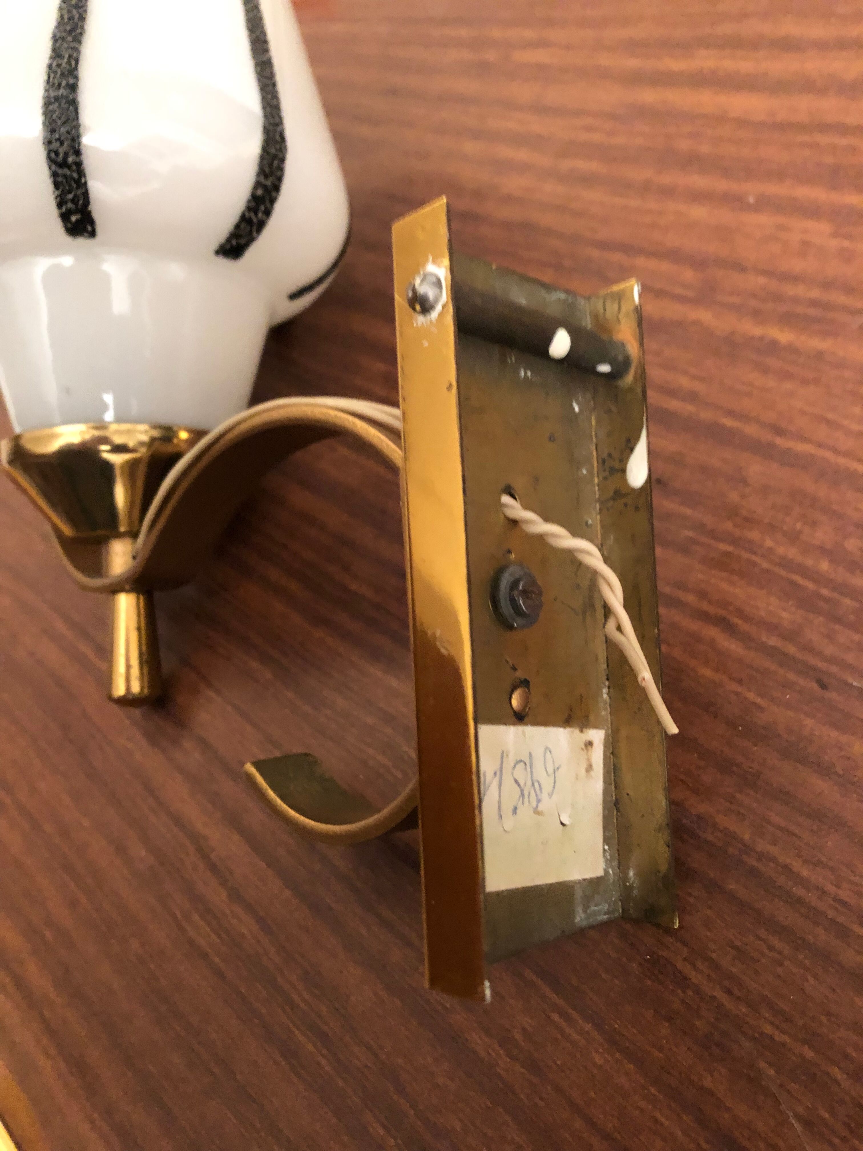 Midcentury vintage brass wall sconce