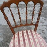 Pair of Napoleon 3 style chairs in natural wood