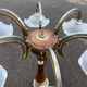 Chandelier 6 arms art deco by Ezan Petitot in opalescent glass