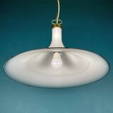 Vintage white Murano glass pendant lamp, Italy, 1970s.